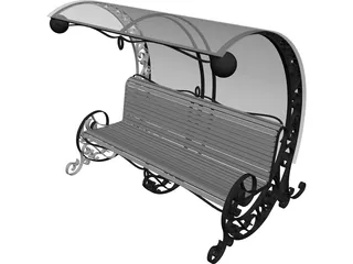 Garden Bench 3D Model preview