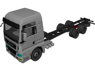 MAN TGX 6X4 Cab 3D Model preview