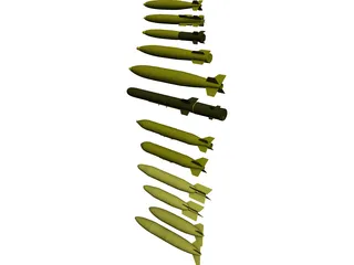 MK82 and MK84 Family Bombs 3D Model preview