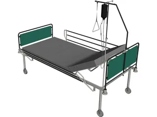 Hospital Bed 3D Model preview