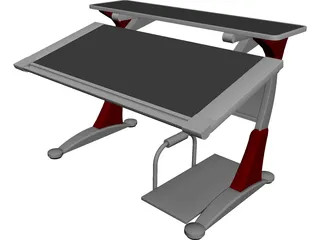 Modern Office Desk 3D Model preview