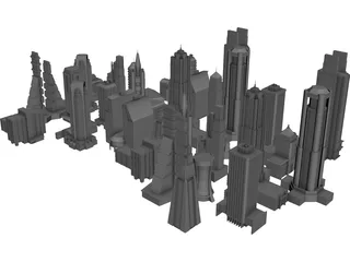 Skyscrapers Collection 3D Model preview