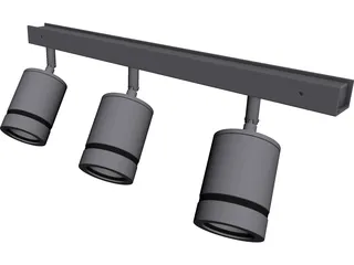 Lamps on Railing 3D Model preview