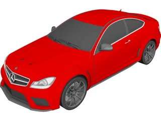 Mercedes-Benz C63 AMG Coupe Black Series (2012) 3D Model preview