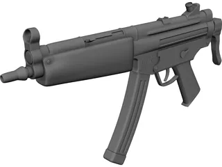 MP5 Machine Gun 3D Model preview
