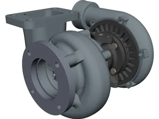 Turbocharger 3D Model preview