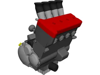 Suzuki GSX-R1000 Engine 3D Model preview