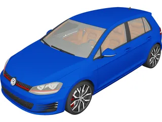 Volkswagen Golf GTI VII (2014) 3D Model preview