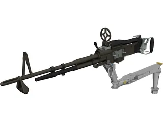 M60 7.62mm Machine Gun and Arm 3D Model preview