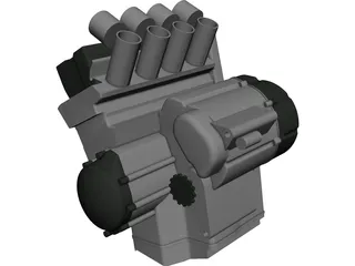 Yamaha R1 5JJ Engine 3D Model preview