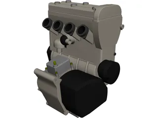 Suzuki GSX-R600 K1-3 Engine 3D Model preview