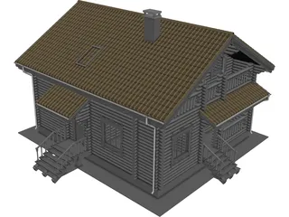 Wood House 3D Model preview