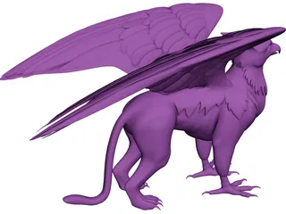 Griffin Statue 3D Model preview