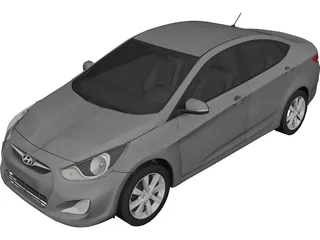 Hyundai Solaris (2012) 3D Model preview