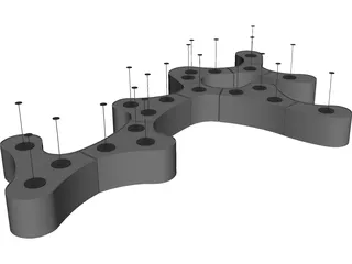Vibia Ameba Pendant Modular Light 3D Model preview