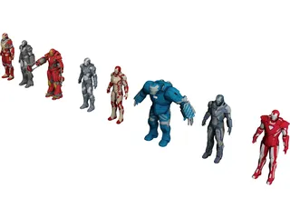 Iron Man Collection 3D Model preview