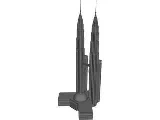 Petronas Towers 3D Model preview