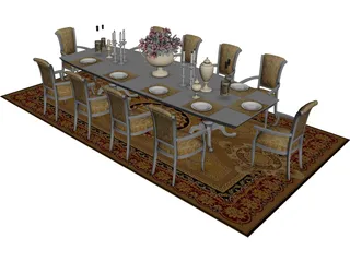 Tables and Chairs 3D Model preview
