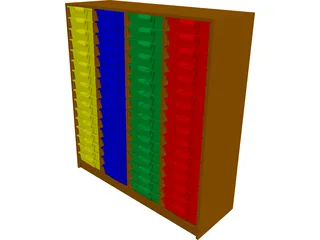 Column Tray Unit 3D Model preview