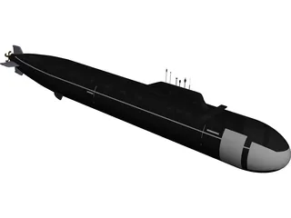 Yasen Class Russian Submarine 3D Model preview
