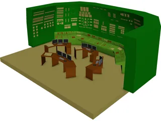 Nuclear Factory Control Room 3D Model preview