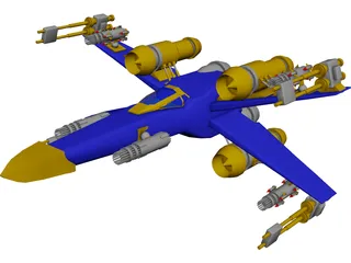 X-Wing Plane 3D Model preview