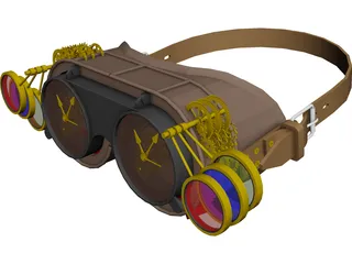 Steampunk Goggles 3D Model preview