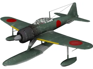 A6M Rufe Ground Camo 3D Model preview