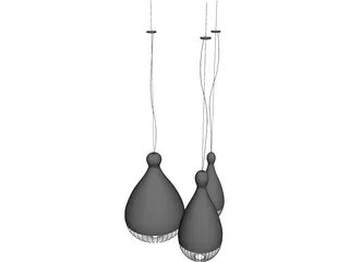 Bird Cage Ceiling Lamp 3D Model preview