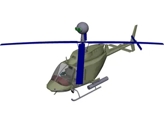 Bell OH-58 Kiowa 3D Model preview