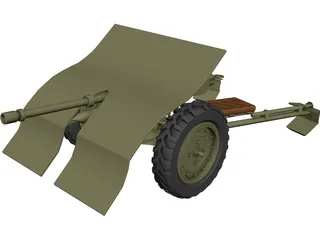 Bofors wz36 Antitank Gun 3D Model preview
