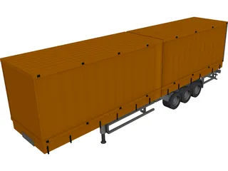 Box Trailer 3D Model preview