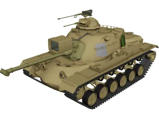 M48A3 Patton Main Battle Tank 3D Model preview