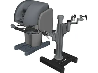 Surgery Robot And Monitor 3D Model preview