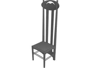 Chair Argyle Charles Rennie Mackintosh 3D Model preview