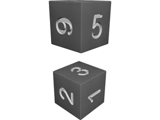 Numbered Dice 3D Model preview