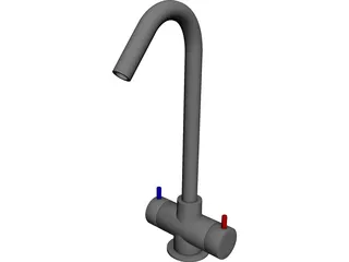 Modern Kitchen Faucet 3D Model preview