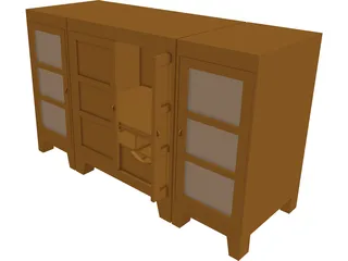 Entertainment Center 3D Model preview