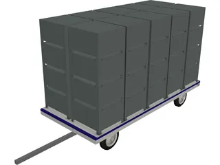 Farm Fruit Wagon 3D Model preview