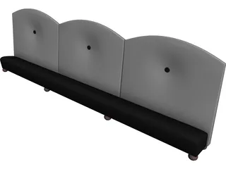 Booth 3 Panel Princeton 3D Model preview