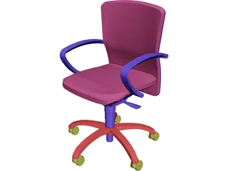 Chair Arms Adjustable 3D Model preview
