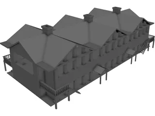 Ski Lodge 3D Model preview