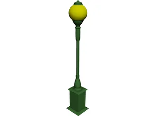 Victorian Street Lamp 3D Model preview