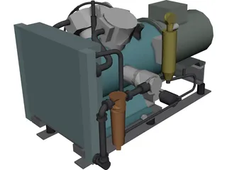 Air Compressor MP 3D Model preview