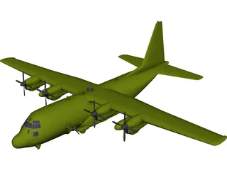 Lockheed AC-130U Gunship 3D Model preview