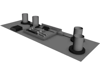 Nuclear Power Plant 3D Model preview