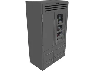 Sub Zero 48 Fridge 3D Model preview