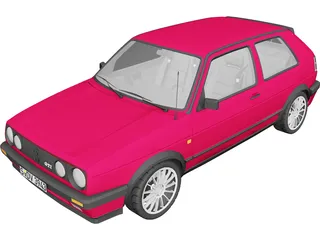 Volkswagen Golf Mk2 GTI Typ 19E (1989) 3D Model preview