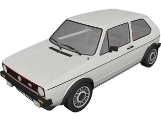 Volkswagen Golf Mk1 GTI Typ-17 (1975) 3D Model preview