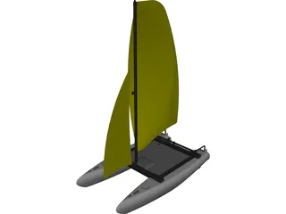 Small Catamaran 3D Model preview